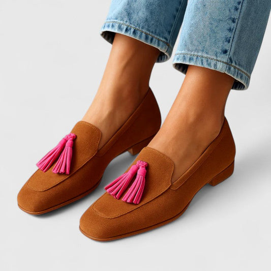 Women's Flat Loafers Slip-On Tassel Detail - Fashinoza