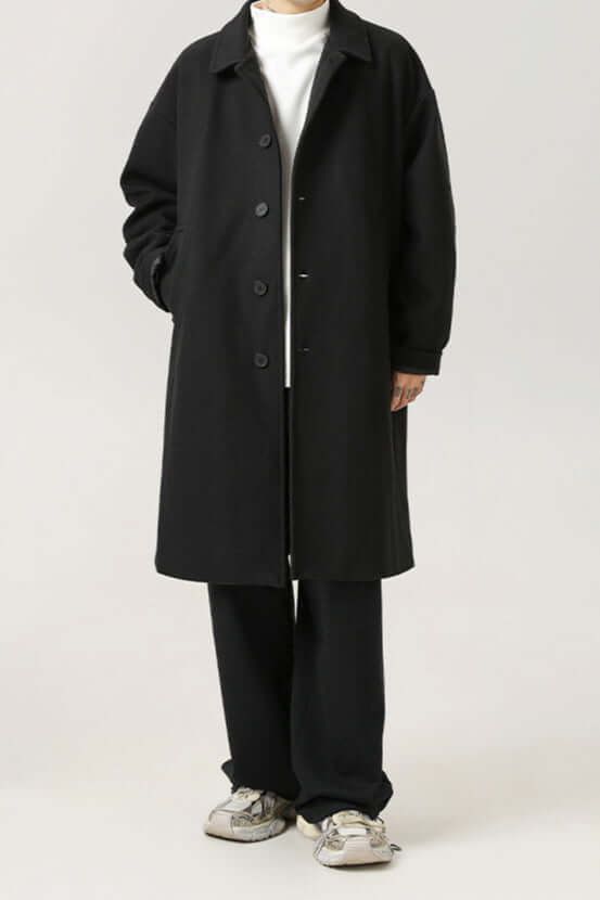 Men's Wool Overcoat Classic Oversized Warm Beige
