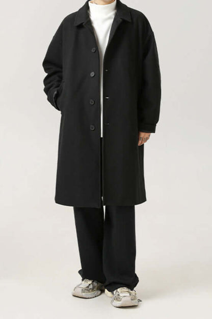 Men's Wool Overcoat Classic Oversized Warm Beige