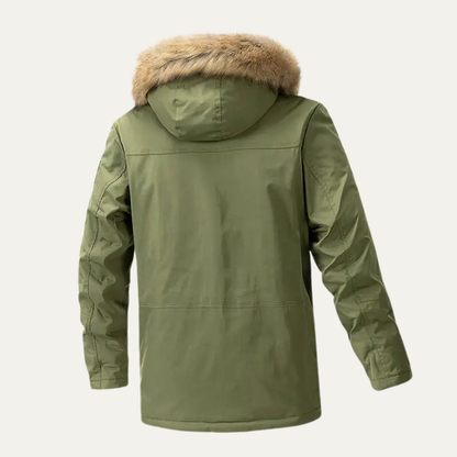 Men's Hooded Padded Cotton Jacket Fur Collar