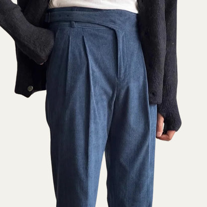 Men's Retro High Waist Pleated Pants
