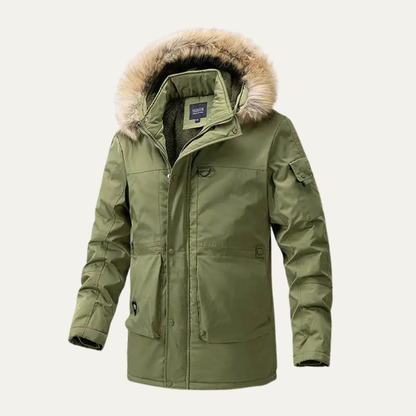 Men's Hooded Padded Cotton Jacket Fur Collar