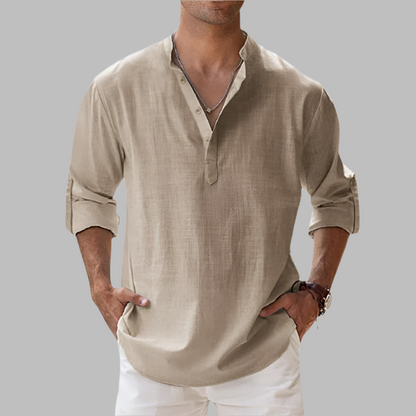 Men's Linen Relaxed Fit Summer Shirt