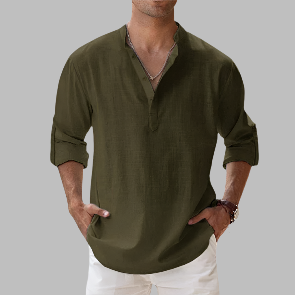 Men's Linen Relaxed Fit Summer Shirt