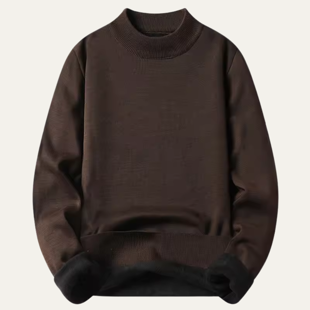 Men's Fleece Lined Crew Neck Sweater - Fashinoza