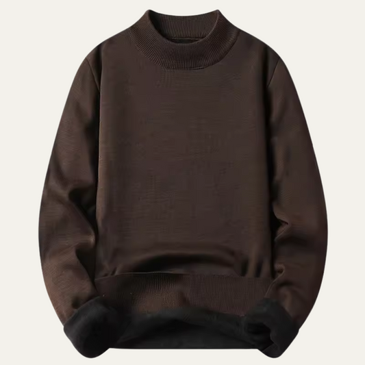 Men's Fleece Lined Crew Neck Sweater - Fashinoza