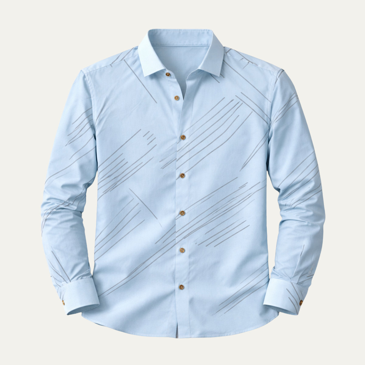 Men's Slim Fit Geometric Print Business Shirt - Fashinoza