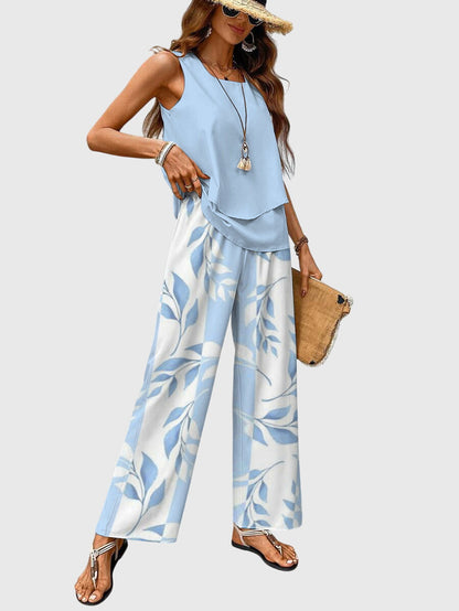 Hazel | Womens Two Piece Wide Leg Pants Set