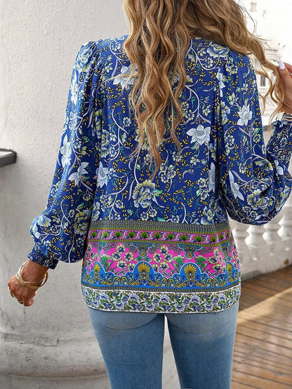 Hailey | Women Summer Floral V Neck Blouse