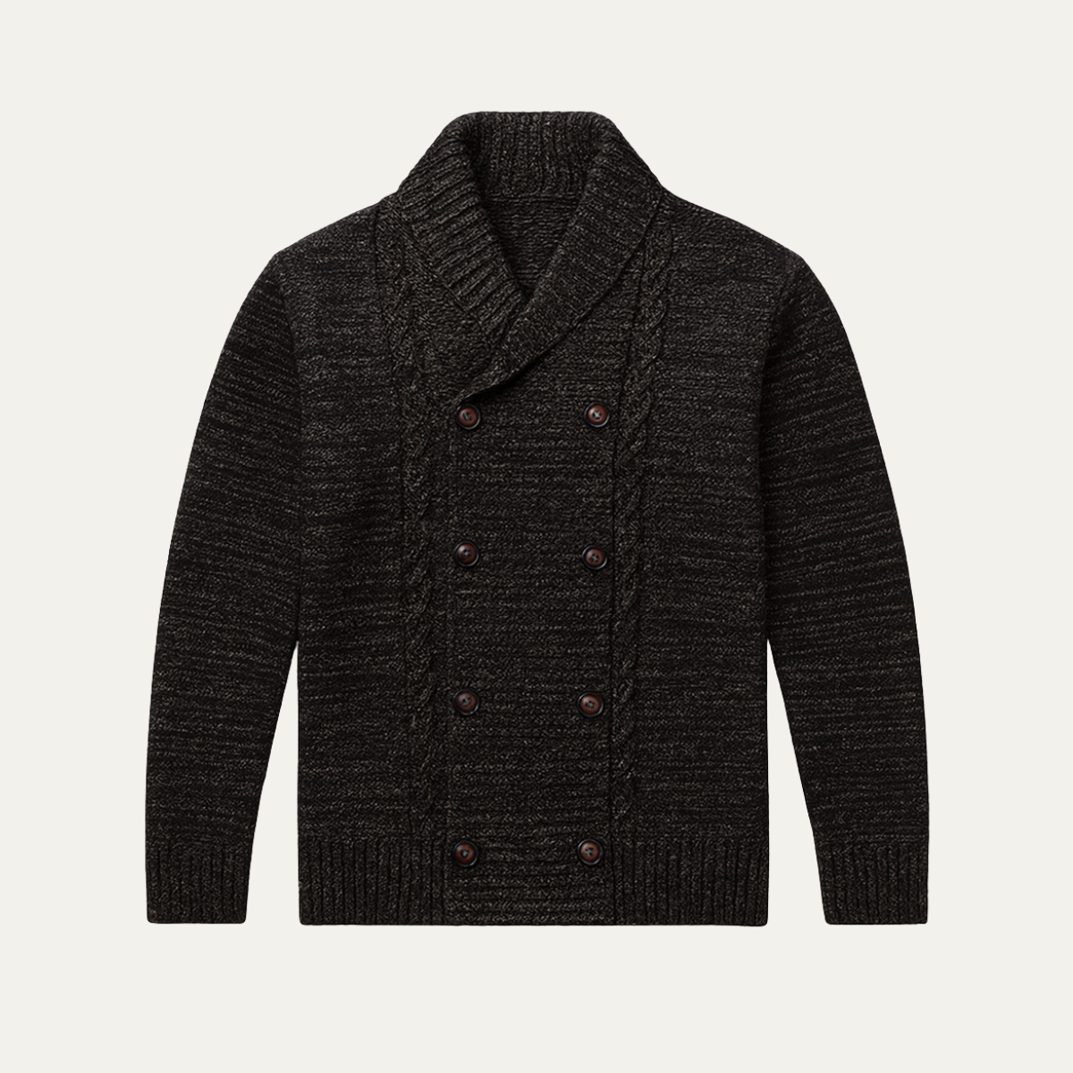 Men's Retro Knit Cardigan Solid Color Casual - Fashinoza