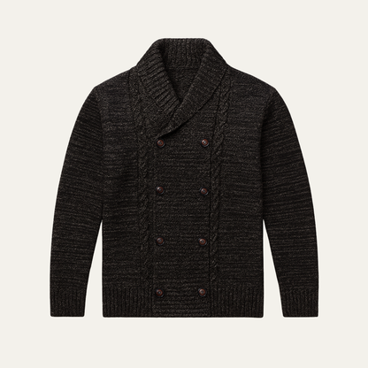 Men's Retro Knit Cardigan Solid Color Casual - Fashinoza