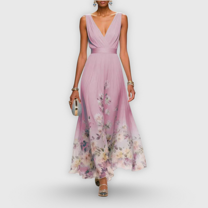 Maria | Womens Floral V Neck Maxi Dress