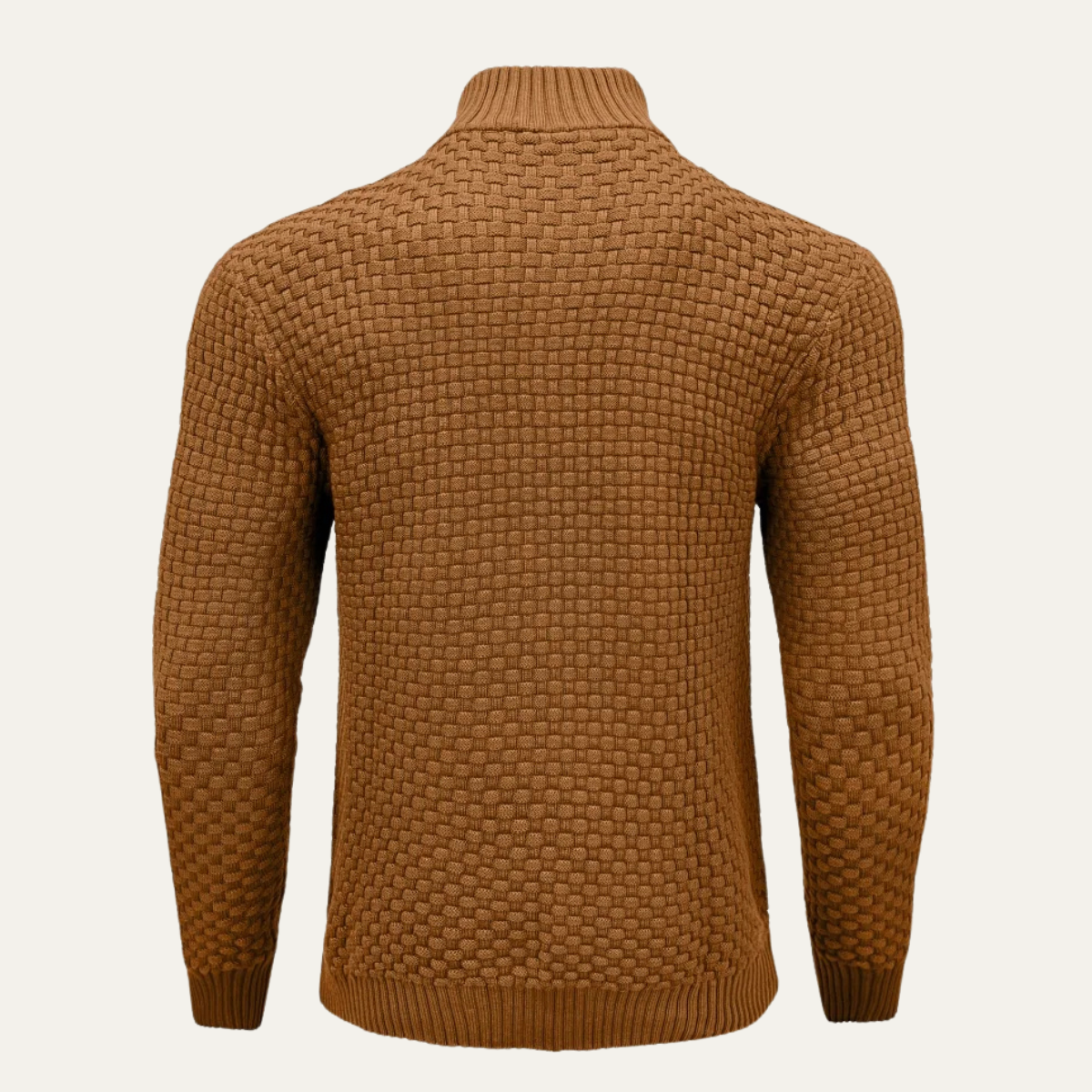 Women's Knitted Half Zip Sweater Warm Winter Beige