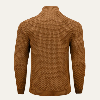 Women's Knitted Half Zip Sweater Warm Winter Beige