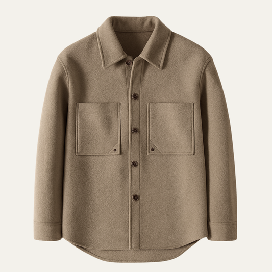 Men's Wool Jacket Thick Warm Lapel Button Classic - Fashinoza