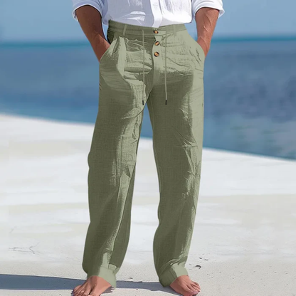 Men's Lightweight Linen Summer Pants Green