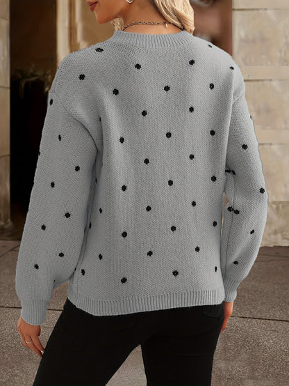 Women's Polka Dot Sweater Casual