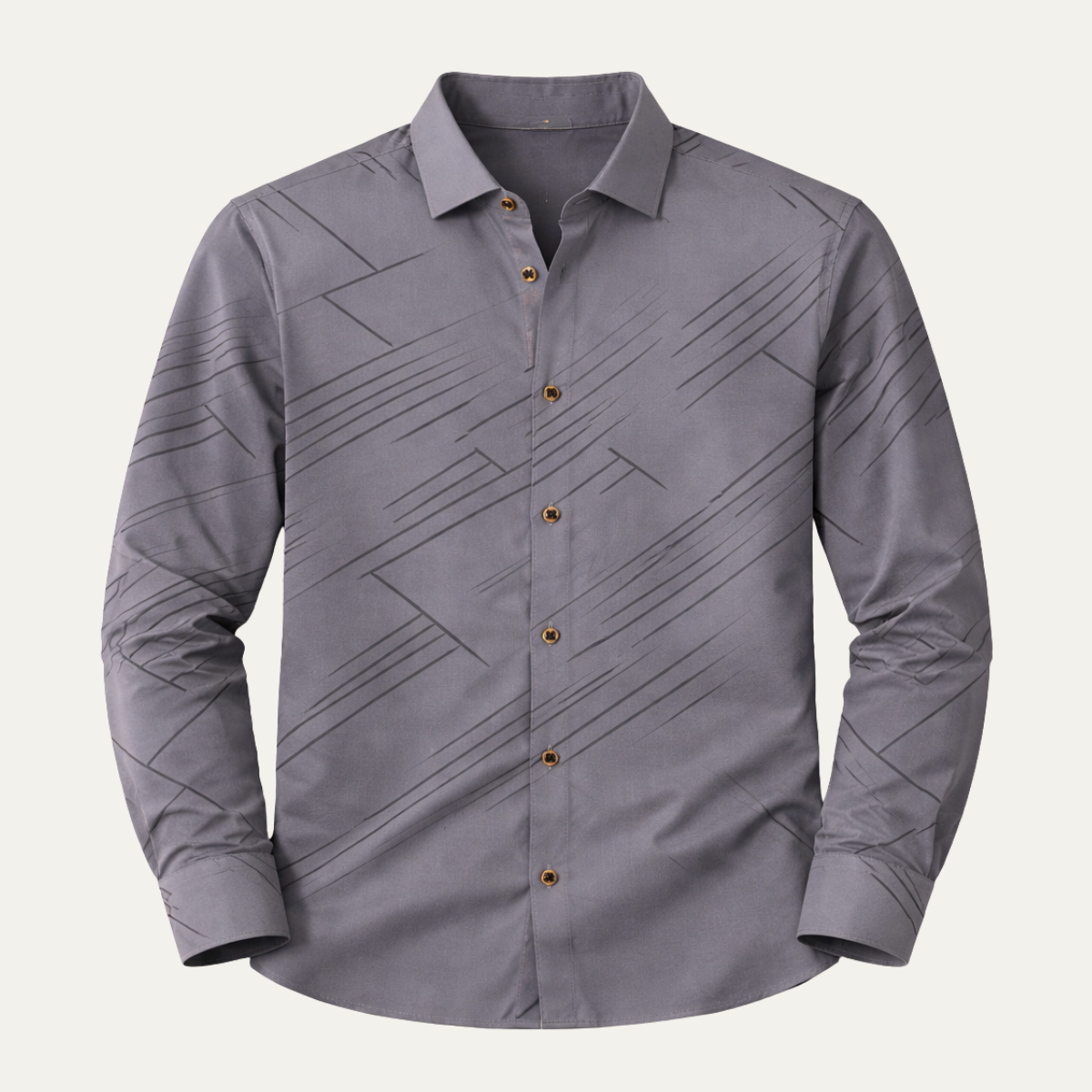 Men's Slim Fit Geometric Print Casual Shirt - Fashinoza