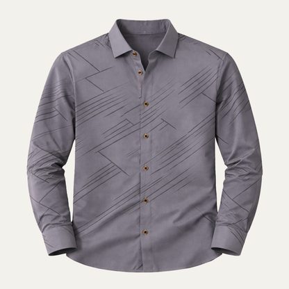 Men's Slim Fit Geometric Print Casual Shirt - Fashinoza