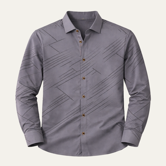 Men's Slim Fit Geometric Print Casual Shirt - Fashinoza