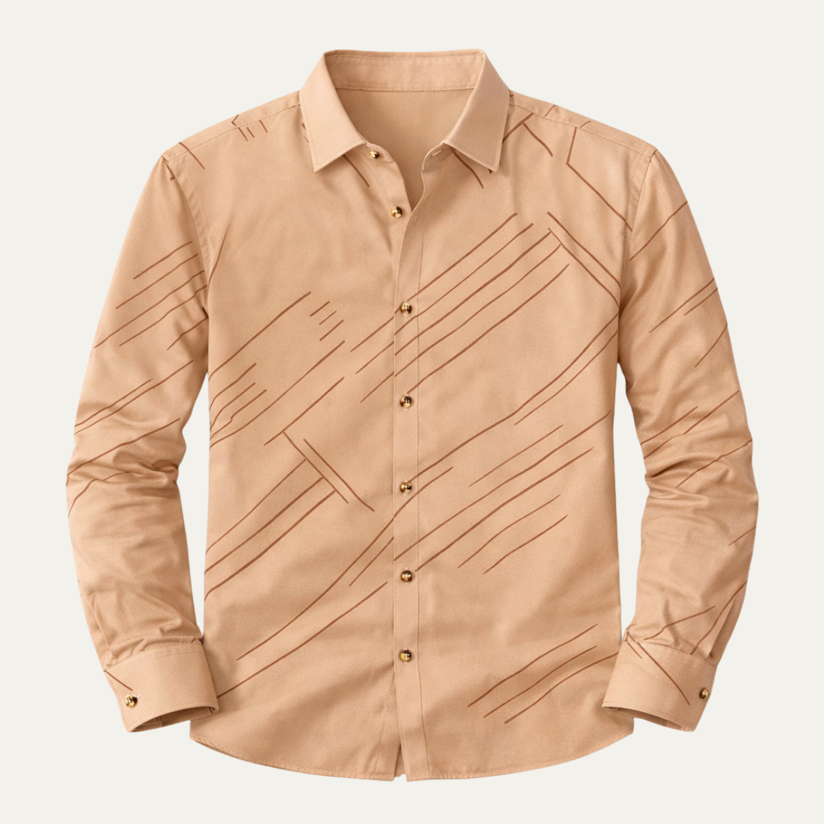 Men's Slim Fit Geometric Shirt Lightweight - Fashinoza