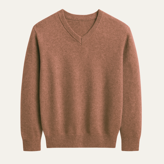 Men's Merino Wool V Neck Sweater Soft Knit - Fashinoza
