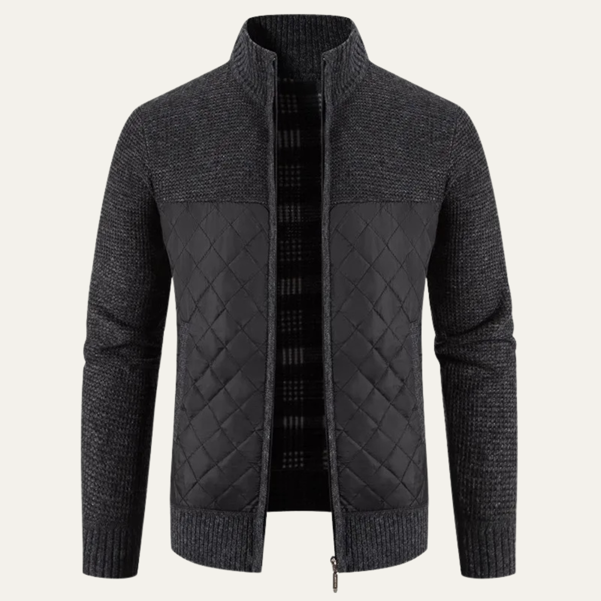 Men's Slim Fit Cardigan Warm Stand Collar - Fashinoza