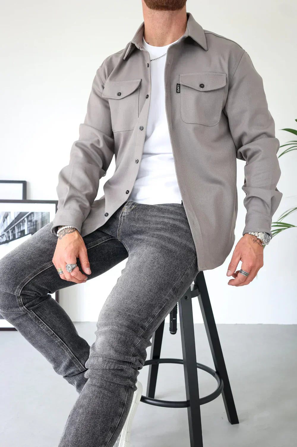 Edward | Men Spring Button Front Shirt Jacket