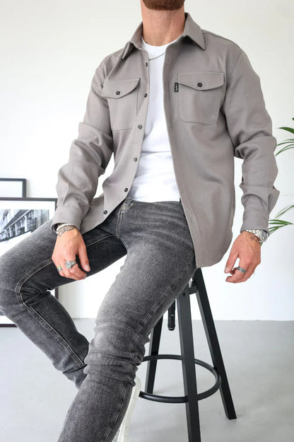 Edward | Men Spring Button Front Shirt Jacket