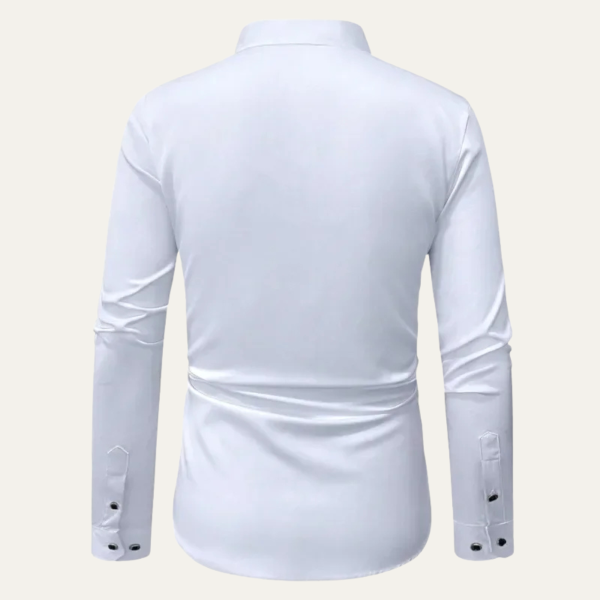 Men's Slim Fit White Dress Shirt Long Sleeve Cotton