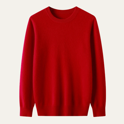 Men's Merino Wool O-Neck Winter Sweater - Fashinoza