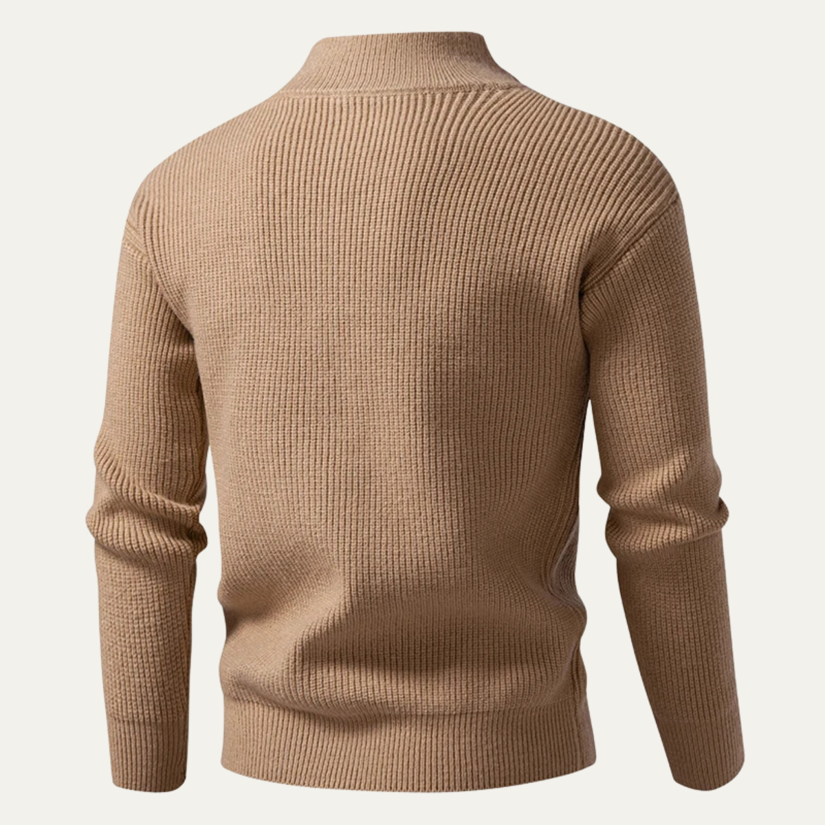 Men's Ribbed Knit Sweater Zip Up Casual