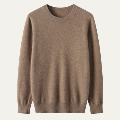 Men's Merino Wool O Neck Sweater - Fashinoza