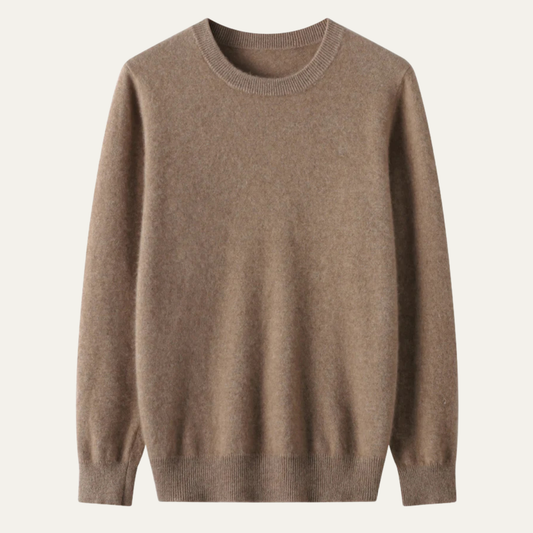 Men's Merino Wool O Neck Sweater - Fashinoza