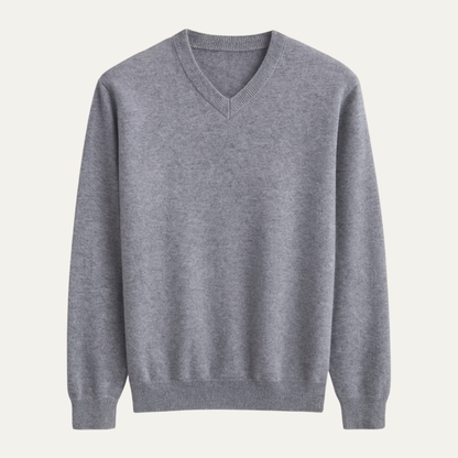 Men's Merino Wool V Neck Sweater - Fashinoza