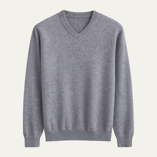 Men's Merino Wool V Neck Sweater - Fashinoza