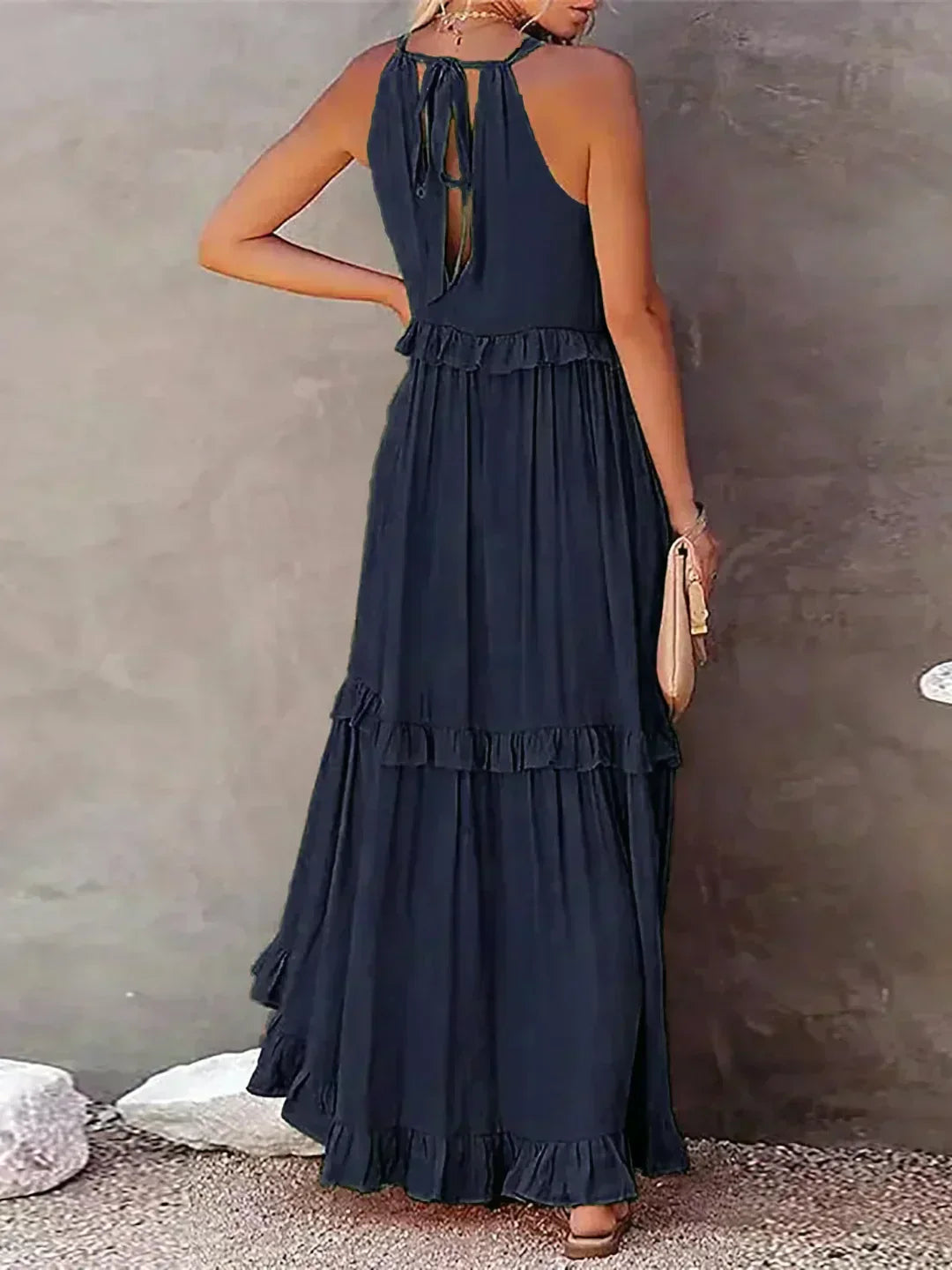 Elegant Women's Sleeveless Ruffle Dress