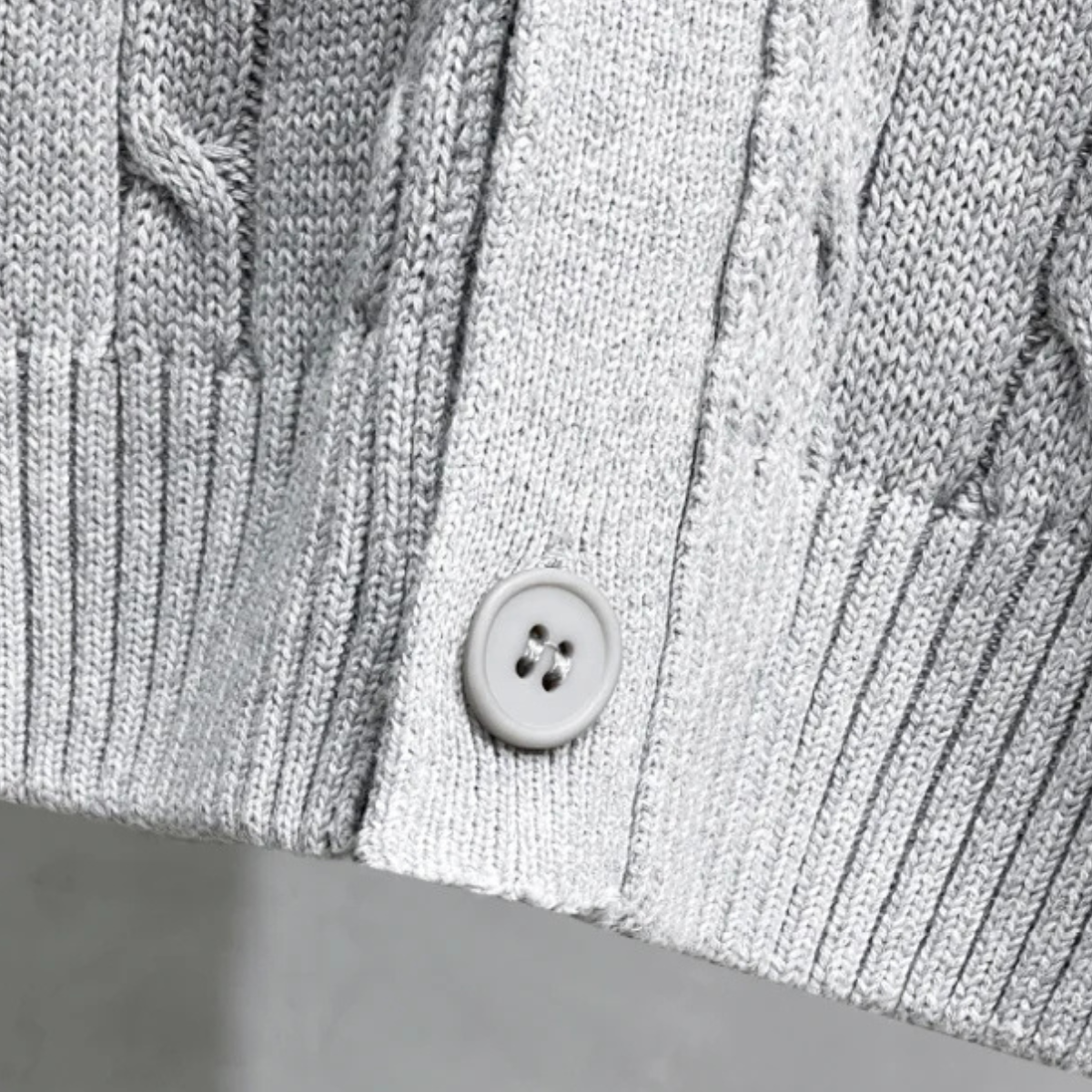 Men's Cable Knit Cardigan Button Up Sweater