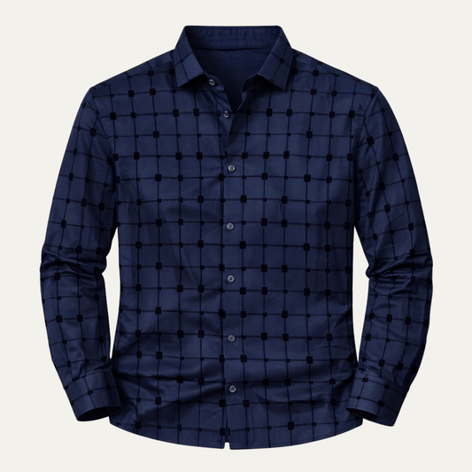 Men's Slim Fit Check Dress Shirt - Fashinoza