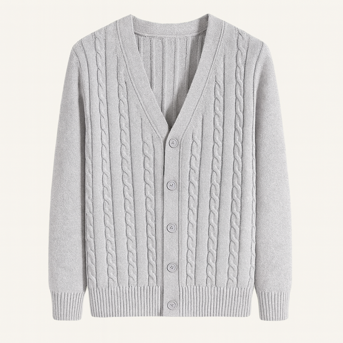 Men's Cable Knit Cardigan Button Up Sweater - Fashinoza