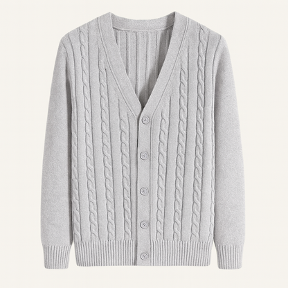 Men's Cable Knit Cardigan Button Up Sweater - Fashinoza