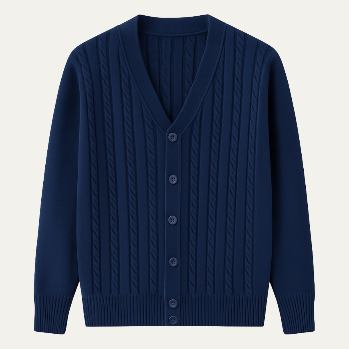Men's Cable Knit Cardigan Button Up Sweater