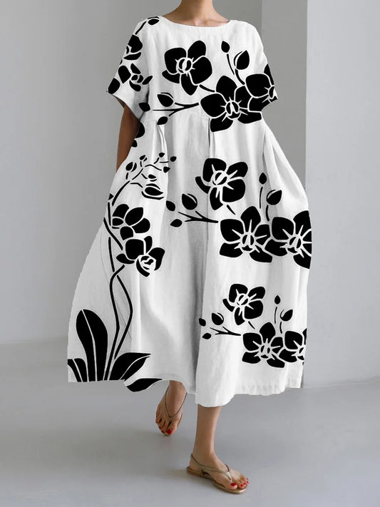 Marisella Women's Floral Dress Comfortable Floating Style - Fashinoza