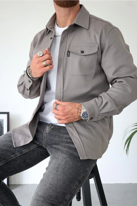 Edward | Men Spring Button Front Shirt Jacket