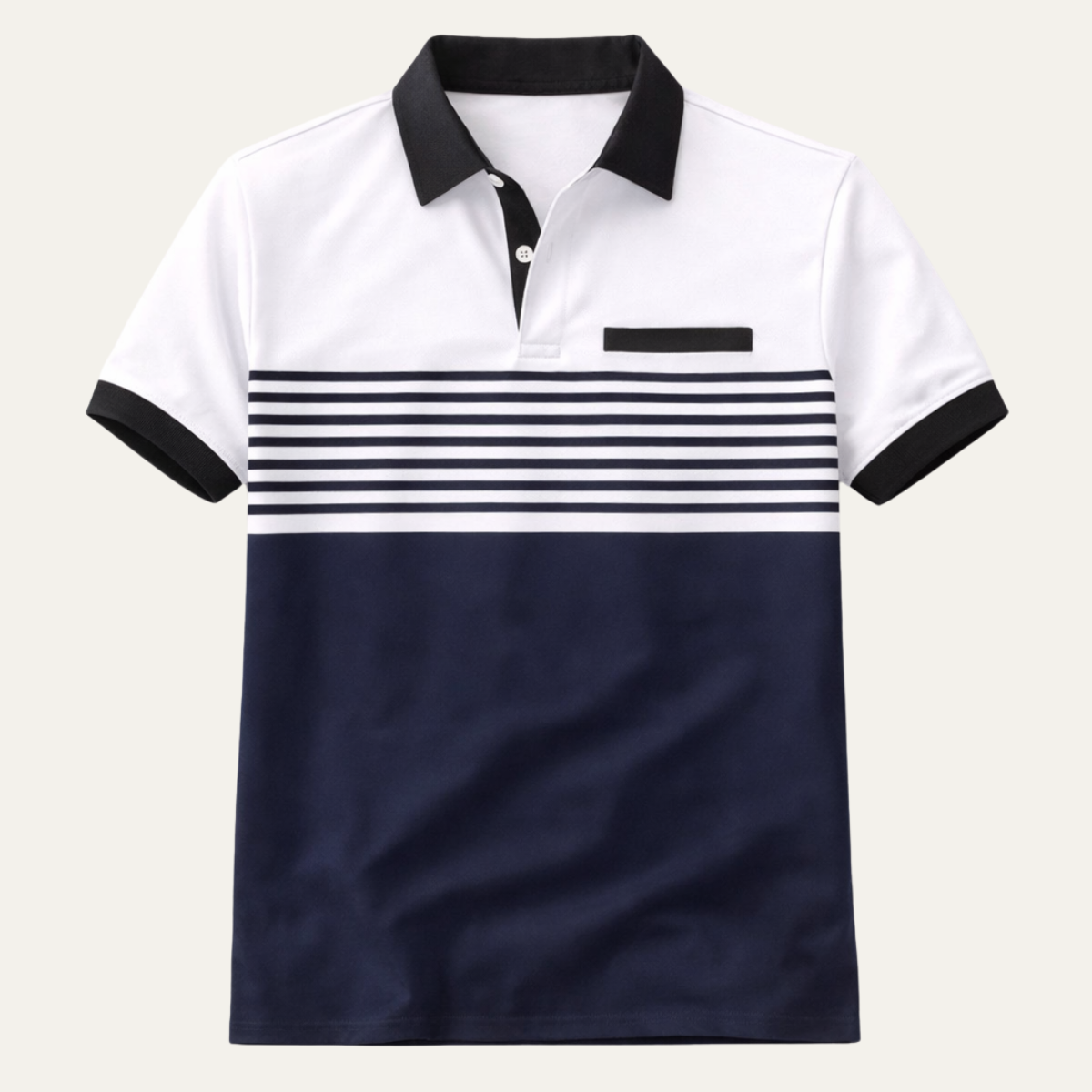 Men's Slim Fit Striped Polo Shirt - Fashinoza
