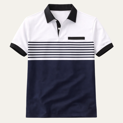 Men's Slim Fit Striped Polo Shirt - Fashinoza
