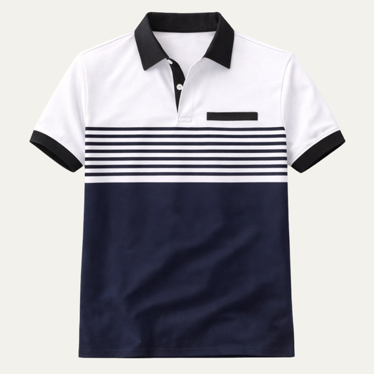Men's Slim Fit Striped Polo Shirt - Fashinoza