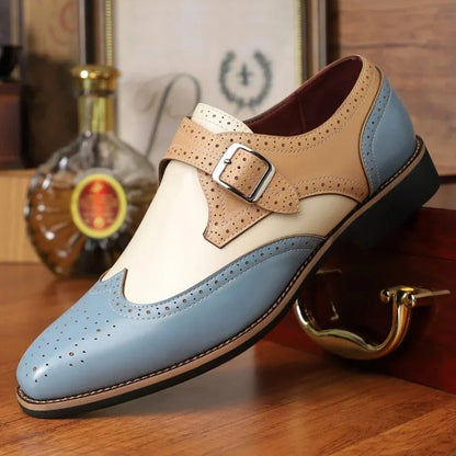 Men's Monk Strap Dress Shoes Buckle - Fashinoza