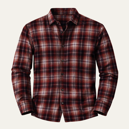 Men's Plaid Flannel Shirt Casual Button Down - Fashinoza