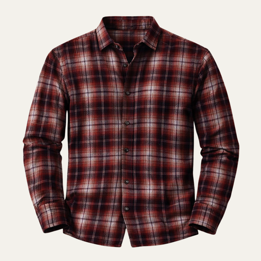 Men's Plaid Flannel Shirt Casual Button Down - Fashinoza